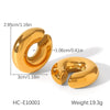 Stainless Steel Cshaped Scale Texture Geometric Hollow Ear Clip Electroplated Women's Earrings
