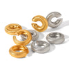 Stainless Steel Cshaped Scale Texture Geometric Hollow Ear Clip Electroplated Women's Earrings