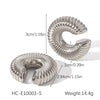 Stainless Steel Cshaped Scale Texture Geometric Hollow Ear Clip Electroplated Women's Earrings