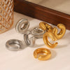Stainless Steel Cshaped Scale Texture Geometric Hollow Ear Clip Electroplated Women's Earrings