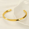 316L Stainless Steel Cshaped Twisted Geometric Opening Adjustable Unisex Couple Bracelet With Electroplating