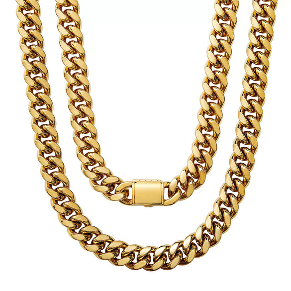 Stainless Steel Cuban Chain Minimalist Geometric Men's Necklace