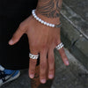 Stainless Steel Cuban Chain Pearl Bracelet Geometric Style Unisex
