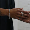 Stainless Steel Cuban Chain Pearl Bracelet Geometric Style Unisex