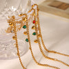 Stainless Steel Cuban Chain Tassel Love Zircon Inlaid Women's Fashion Bracelet