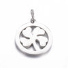 Stainless Steel Cut Out Fourleaf Clover Heart Round Pendant Diy Accessories Electroplating