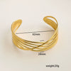 Stainless Steel Cut Out Leaf Open Bracelet With Electroplating And Simple Retro Design