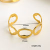 Stainless Steel Cut Out Leaf Open Bracelet With Electroplating And Simple Retro Design