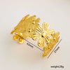 Stainless Steel Cut Out Leaf Open Bracelet With Electroplating And Simple Retro Design