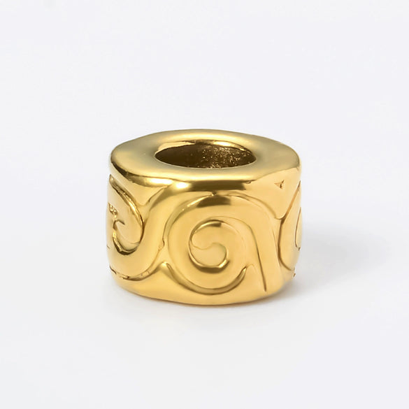 Stainless Steel Cylinder Pattern Casting Electroplating Bead Accessories For Diy Bracelet