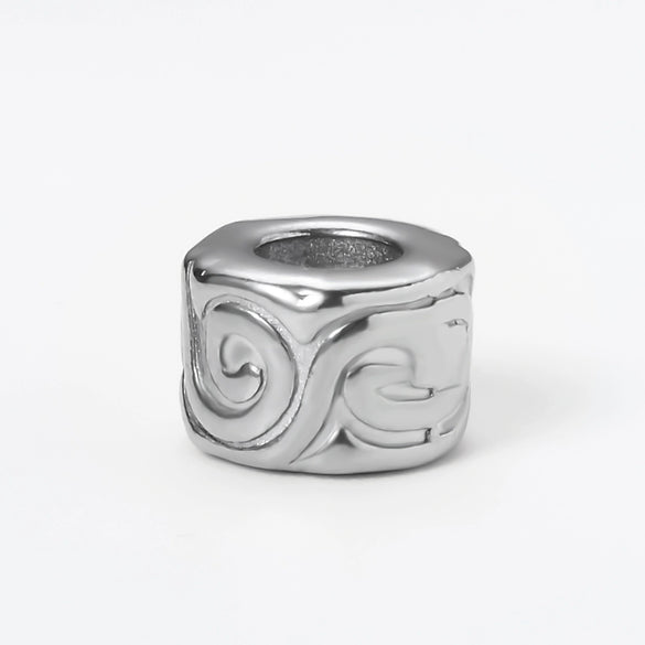 Stainless Steel Cylinder Pattern Casting Electroplating Bead Accessories For Diy Bracelet