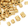 Stainless Steel Cylindrical Fish Pattern Beads Jewelry Diy Accessories With 18K Electroplating