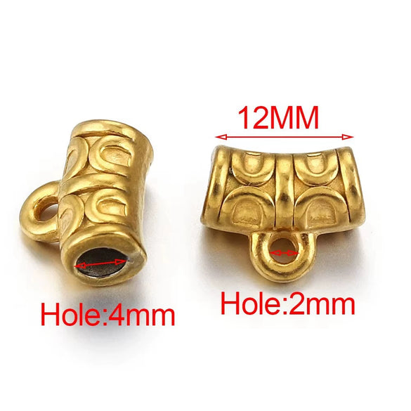 Stainless Steel Cylindrical String Spacer Beads And Hanging Tube Pendant Electroplated For Diy Necklace