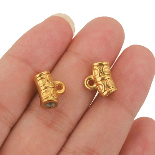 Stainless Steel Cylindrical String Spacer Beads And Hanging Tube Pendant Electroplated For Diy Necklace