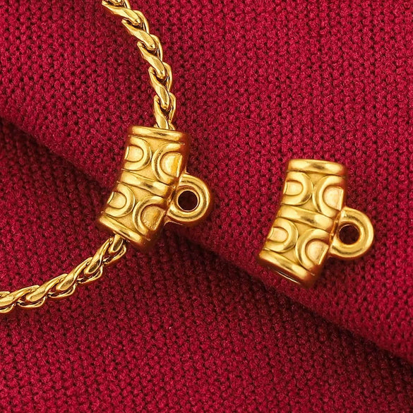 Stainless Steel Cylindrical String Spacer Beads And Hanging Tube Pendant Electroplated For Diy Necklace