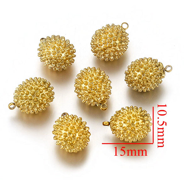 Stainless Steel 3D Durian And Fish Pattern Pendant Jewelry Accessories With Electroplating