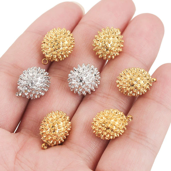 Stainless Steel 3D Durian And Fish Pattern Pendant Jewelry Accessories With Electroplating