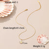 Stainless Steel Daisy Flower Geometric Necklace With Electroplating