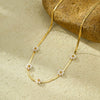 Stainless Steel Daisy Flower Necklace For Women Fashion Electroplating Jewelry