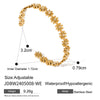 Stainless Steel Daisy Open Bracelet Electroplated With 18K Gold In Plant Flowers Style