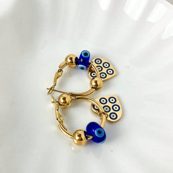 Stainless Steel Devil's Eye Animals Zodiac Personality Fashion Women's Earrings Electroplated