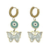 Stainless Steel Devil's Eye Animals Zodiac Personality Fashion Women's Earrings Electroplated