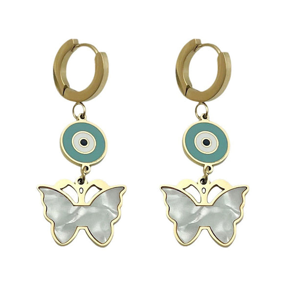 Stainless Steel Devil's Eye Animals Zodiac Personality Fashion Women's Earrings Electroplated