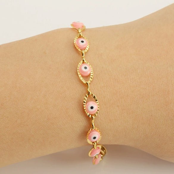 Stainless Steel Devil's Eye Electroplating Unisex Hip Hop Style Bracelet
