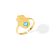 Stainless Steel Devil's Eye Geometric Open Ring Electroplated For Women