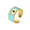 Stainless Steel Devil's Eye Geometric Open Ring Electroplated For Women