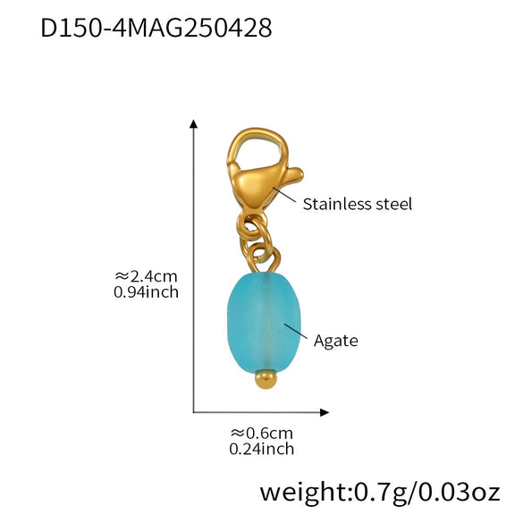 Stainless Steel Devil's Eye With Zircon And Natural Stone Multiaccessories Pendant Necklace And Bracelet Set For Women