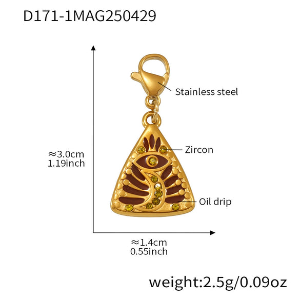 Stainless Steel Devil's Eye With Zircon And Natural Stone Multiaccessories Pendant Necklace And Bracelet Set For Women