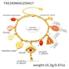 Stainless Steel Devil's Eye With Zircon And Natural Stone Multiaccessories Pendant Necklace And Bracelet Set For Women