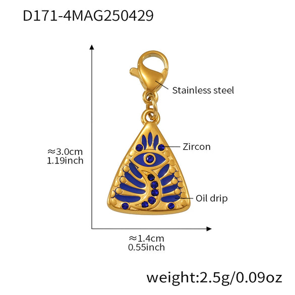 Stainless Steel Devil's Eye With Zircon And Natural Stone Multiaccessories Pendant Necklace And Bracelet Set For Women