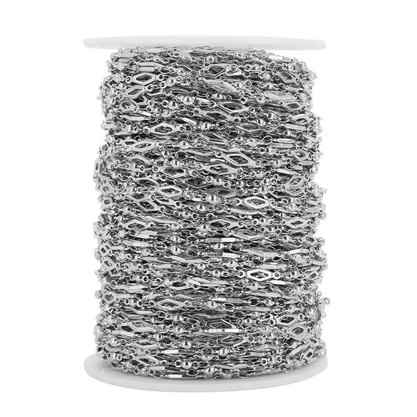 Stainless Steel Diamond Bead Chain Jewelry Accessories Electroplated Geometric Style