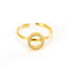 316L Stainless Steel Diamond Letter Ring Fashion Light Luxury Opening Adjustable For Women