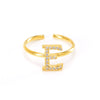 316L Stainless Steel Diamond Letter Ring Fashion Light Luxury Opening Adjustable For Women