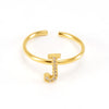 316L Stainless Steel Diamond Letter Ring Fashion Light Luxury Opening Adjustable For Women