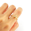 316L Stainless Steel Diamond Letter Ring Fashion Light Luxury Opening Adjustable For Women