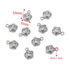 Stainless Steel Diamond Zircon Heart Star Plum Blossom Pendant For Diy Necklace Earrings With Electroplating Treatment