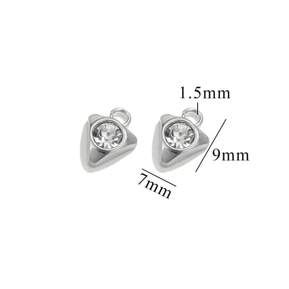 Stainless Steel Diamond Zircon Love Star Plum Blossom Totem Pendant Jewelry Accessories With Electroplating