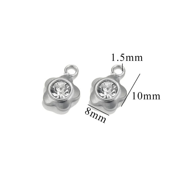 Stainless Steel Diamond Zircon Love Star Plum Blossom Totem Pendant Jewelry Accessories With Electroplating