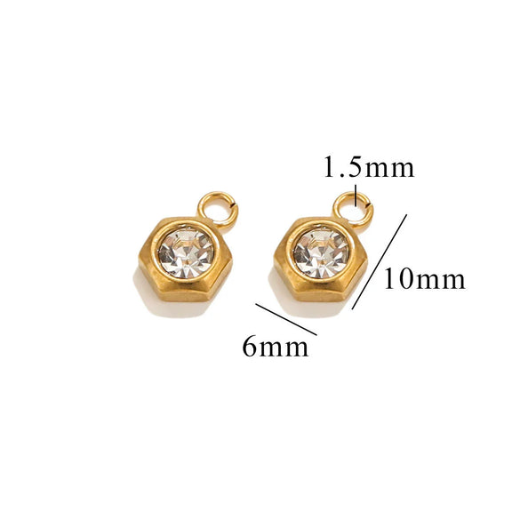 Stainless Steel Diamond Zircon Love Star Plum Blossom Totem Pendant Jewelry Accessories With Electroplating