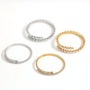 Stainless Steel Diamondencrusted Geometric Women's Bracelets
