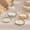 Stainless Steel Diamondencrusted Geometric Women's Bracelets