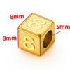 Stainless Steel Digital Square Loose Beads Vacuum Electroplated Jewelry Beading Material