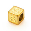 Stainless Steel Digital Square Loose Beads Vacuum Electroplated Jewelry Beading Material