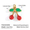 Stainless Steel Diy Fruit Pendant With Electroplating For Fashion Matching Strawberry Watermelon Banana Grape Design