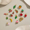 Stainless Steel Diy Fruit Pendant With Electroplating For Fashion Matching Strawberry Watermelon Banana Grape Design