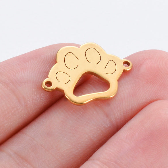 Stainless Steel Dog Claw Cat Claw Letter Love Jewelry Accessories Electroplated Bracelet Necklace
